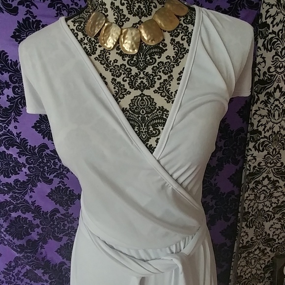 White goddess maxi dress 1X - Picture 2 of 8